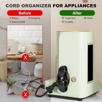 Picture of Cord Organizer for Appliances Upgraded Kitchen Cord Winder Cable Management Wrapper Holder Set Air Fryer Coffee Maker Wire Fixer -  NR Mart-2024 - Multicolor