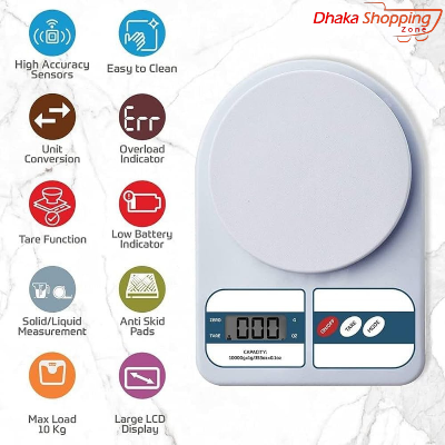 Picture of Digital Scale 10kg 1g Household Weight Scales Platform Electronic Balance Kitchen scale Baking Measure Food Cooking Tools - NR Mart-2024 - Multicolor