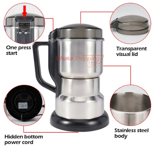 Picture of Stainless Steel Electric Spice Grinder Smart Electric Grinder Machine - 1050 Watt -  NR Mart-2024 - Multicolor