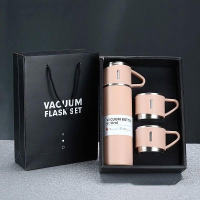 Picture of 3 In 1 Vacuum Insulated Thermal Flask Set With Cup Set - NR Mart-2024 - Multicolor