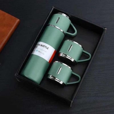 Picture of 3 In 1 Vacuum Insulated Thermal Flask Set With Cup Set - NR Mart-2024 - Multicolor