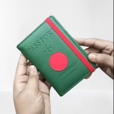 Picture of Multi-Function Credit Card Holder Leather Document Package Passport Holder Passport Bag Wallet Travel Cover Case - Passport Cover/Sonar Bangla passport cover - NR Mart-2024