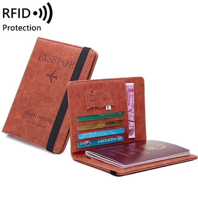 Picture of Multi-Function Credit Card Holder Leather Document Package Passport Holder Passport Bag Wallet Travel Cover Case - Passport Cover/Sonar Bangla passport cover - NR Mart-2024