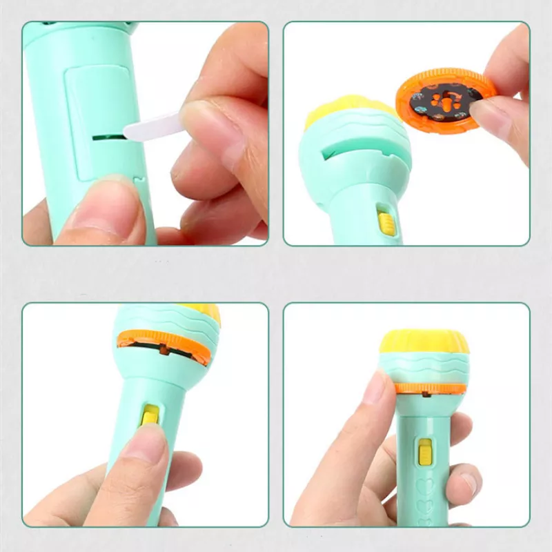 Picture of Projecting Flashlight Interactive Smooth Surface Lovely Cute Book Flashlight Projector Torch Lamp Kids Gift By  NR Mart-2024 - multicolor