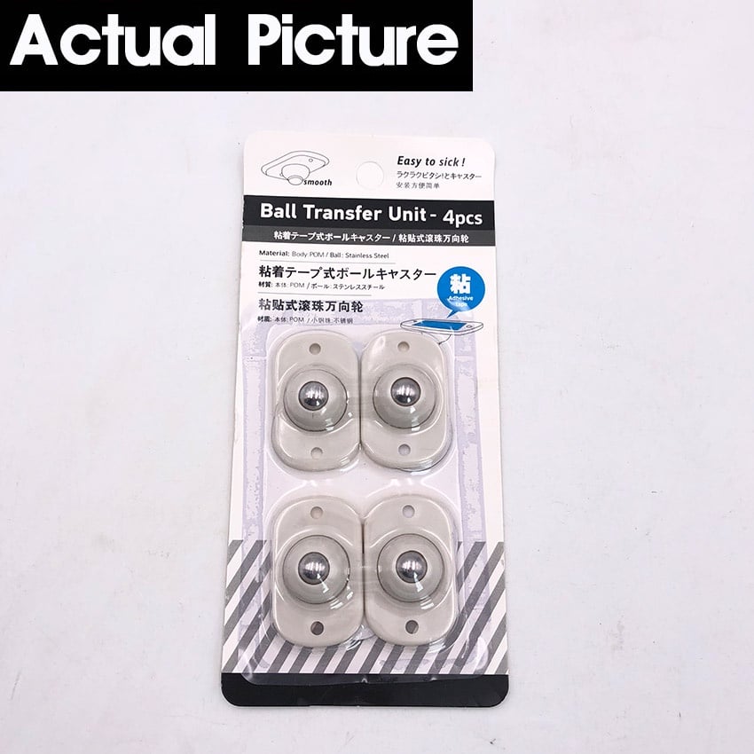 Picture of 4PCS/Set Adhesive Pully Castor Ball Transfer Unit Universal Furniture Wheel No Noise Castor Roller - NR Mart-2024 - Multicolor