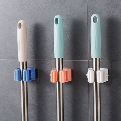 Picture of Folding Rack Hanger On Walls Bathroom Kitchen Tool Storage Rack Mop Organizer - NR Mart-2024 - Multicolor