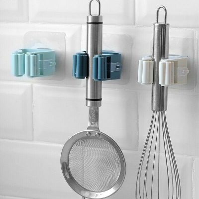 Picture of Folding Rack Hanger On Walls Bathroom Kitchen Tool Storage Rack Mop Organizer - NR Mart-2024 - Multicolor