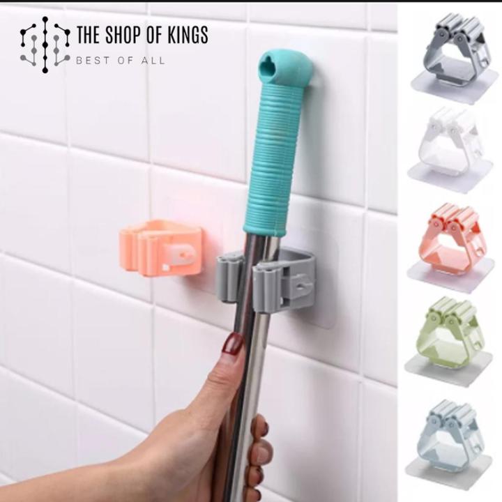 Picture of Folding Rack Hanger On Walls Bathroom Kitchen Tool Storage Rack Mop Organizer - NR Mart-2024 - Multicolor