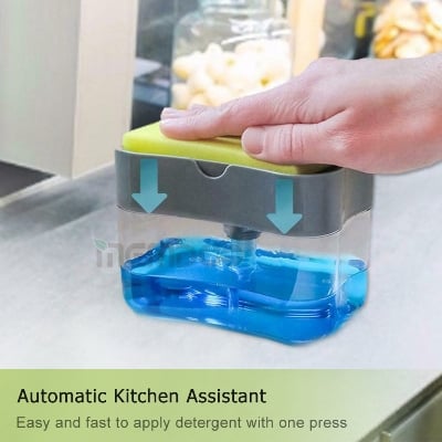 Picture of Hozada Soap Sponge Racks Soap Dispensers Detergent Dispensers 2 in 1 Kitchen Dish Washers Manual Press Soap Pump 380ML Foam Dispenser - NR Mart-2024 - multicolor