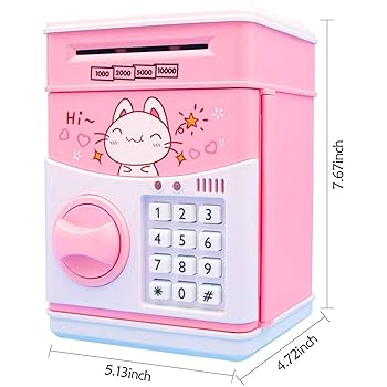 Picture of Kids Electric Money Saving Bank, Hello kitty  ATM Bank, Piggy Bank, Money Saving Bank, Password  For Kids, Kids Bank -  NR Mart-2024 - Multicolor