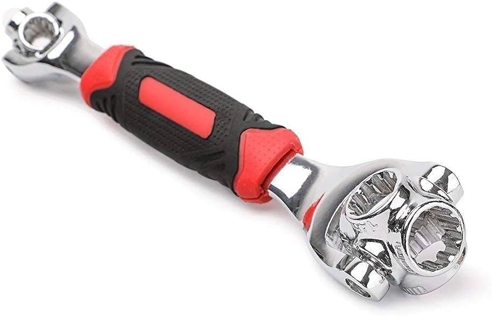 Picture of 48 in 1 Socket Wrench Multifunction Universal Tool with Spline Bolts 360 Degree Revolving Spanner (Red & Black) - NR Mart-2024 - Multicolor
