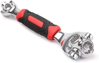 Picture of 48 in 1 Socket Wrench Multifunction Universal Tool with Spline Bolts 360 Degree Revolving Spanner (Red & Black) - NR Mart-2024 - Multicolor