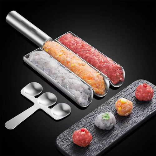 Picture of Creative Kitchen Meatball Maker Meat Ball Scoop with Cutting Spade Piyaju Maker, None-Stick Meatball Maker Cooking Piyajo Maker Accessories - NR Mart-2024 - Multicolor