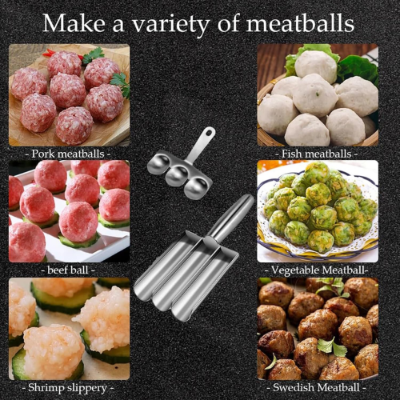 Picture of Creative Kitchen Meatball Maker Meat Ball Scoop with Cutting Spade Piyaju Maker, None-Stick Meatball Maker Cooking Piyajo Maker Accessories - NR Mart-2024 - Multicolor