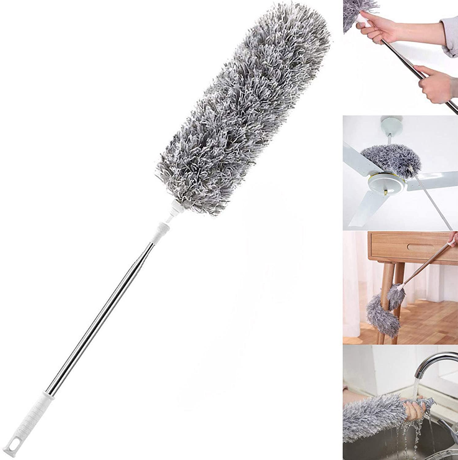 Picture of Home Cleaning Brush Sweeping Ceiling Duster Dust Cleaner Dust Artifact Extendable Microfiber Dusting Duster Handle Telescopic - NR Mart-2024 - Multicolor