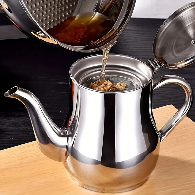 Picture of Oil pot oil keeping jar oil jar oil bottle stainless Steel Oil Tank Large Capacity Oil Bottle Kitchen Oil Filter Pot Soy Sauce Vinegar Container Coffee Pot - NR Mart-2024 - Multicolor