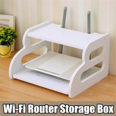 Picture of Best Quality Wifi Router Stand Shelf Double Layer Wall Mounted Shelf Home decorator - NR Mart-2024 - Multicolor