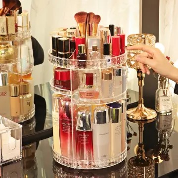 Picture of 360 Degree Rotation Transparent Acrylic Cosmetics Storage Box Fashion Spin Multi-function Detachable Makeup Beauty Organizer-Makeup Bags & Organizers - NR Mart-2024 - Multicolor