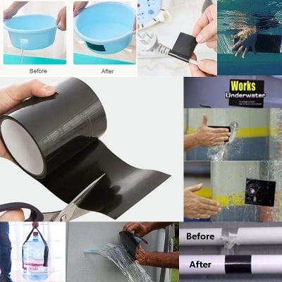 Picture of Waterproof Tape for Pipes Patch Holes Super Strong Fiber flex tape Stop Leaks Seal Repair Tape Adhesive duct tape - NR Mart-2024 - Multicolor