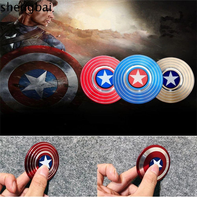Picture of Captain America Shield Metal Tri-Spinner Fidget Hand Finger Spinner Stress Reducer Toy By NR Mart-2024 - multicolor