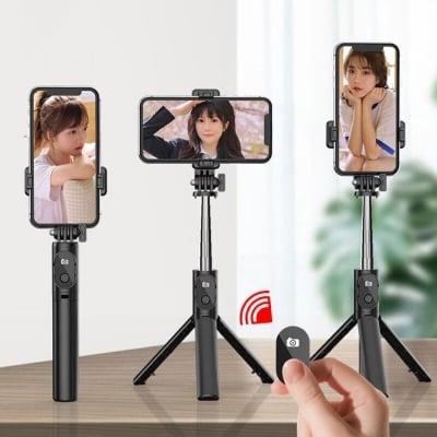Picture of P20S - 1 Wireless Bluetooth Selfie Stick With LED Fill Light Desktop Live Tripod Mobile Stand Portable Stretchable Holder Anti-Shake Stabilizer Selfie Stick Self-Timer Artifact Rod - NR Mart-2024 - Multicolor
