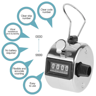 Picture of Metal Tasbih Tally Counter Manual Mechanical Clicker Tasbeeh with Finger Ring-Religious Items -  NR Mart-2024 - Multicolor