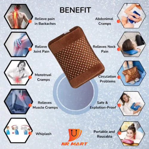 Picture of Electric Heating Hot Water bags Electric with Pocket Pain Reliever-Mullticolor - NR Mart-2024 - Multicolor