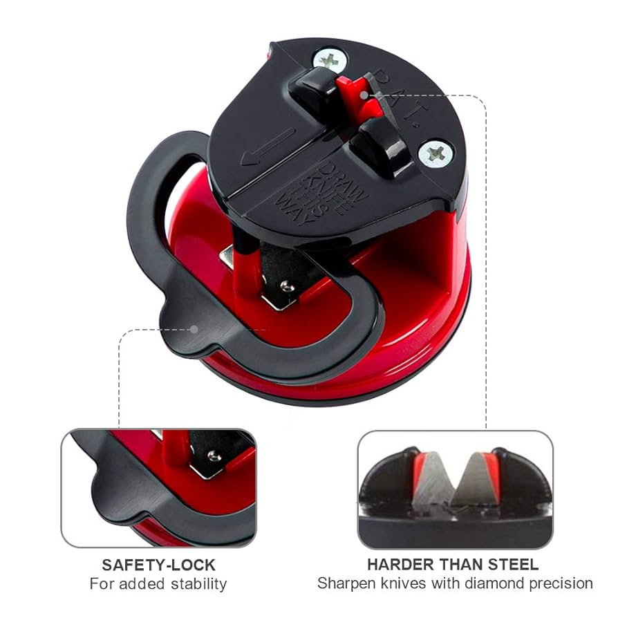 Picture of Kitchen Chef Sharpener Durable Simple Safety Sharpening Knife Damascus Suction Cup Positioning Knife Sharpener Kitchen Tool by NR Mart-2024 - Multicolor