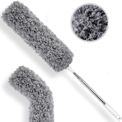 Picture of Microfiber Duster with Extension Pole(Stainless Steel), Extra Long 110 inches, with Bendable Head, Extendable Duster for Cleaning High Ceiling Fan, Interior Roof, Cobweb, Gap Dust- Wet or Dry Use - NR Mart-2024 - Multicolor