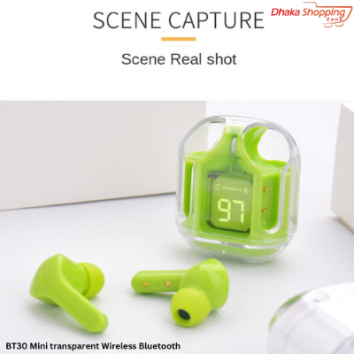 Picture of BT30 ENC Noise Canceling Wireless Bluetooth Earbuds HiFi Stereo Headphones with Digital Display Charging Case Waterproof Gaming -  Wired Headsets - NR Mart-2024 - Multicolor