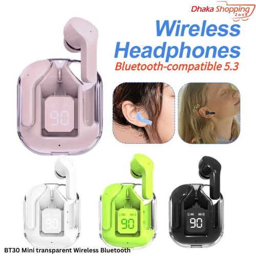 Picture of BT30 ENC Noise Canceling Wireless Bluetooth Earbuds HiFi Stereo Headphones with Digital Display Charging Case Waterproof Gaming -  Wired Headsets - NR Mart-2024 - Multicolor
