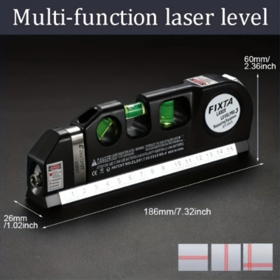 Picture of Multi-Purpose Laser Spirit Level with Measure Tape Measuring Ruler Aligner Tool- NR Mart-2024 - Multicolor