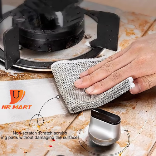 Picture of Magic Cleaning Cloth Kitchen Dishwashing Towel Metal Steel Wire Cleaning Rag For Dish Pot Cleaning Tools - NR Mart-2024 - Multicolor