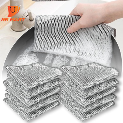 Picture of Magic Cleaning Cloth Kitchen Dishwashing Towel Metal Steel Wire Cleaning Rag For Dish Pot Cleaning Tools - NR Mart-2024 - Multicolor