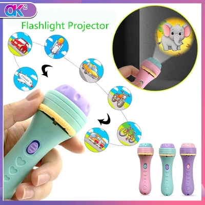 Picture of Mini Projector Torch Kids Flashlight Story Book Educational Light-Up Toys Sleep Light Preschool Fairy Tale Projection Lamp Gift By NR Mart-2024 - multi color