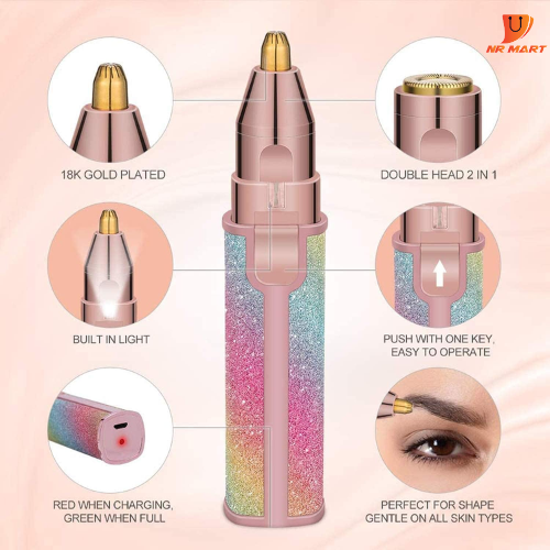 Picture of 2 in 1 Eyebrow Razor and Painless Hair Remover, Electric Eyebrow Shaver -  NR Mart-2024 - Multicolor