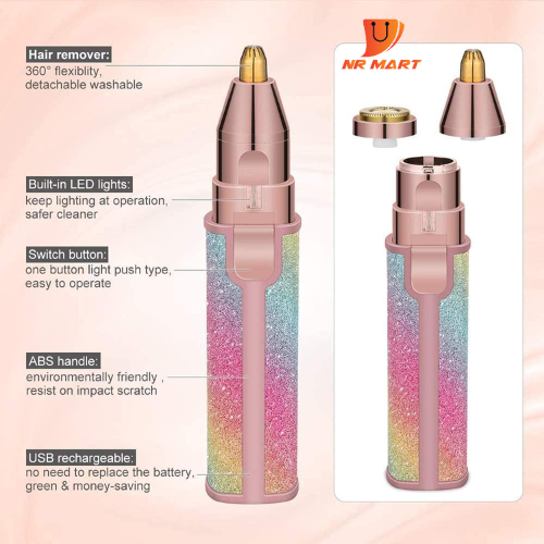 Picture of 2 in 1 Eyebrow Razor and Painless Hair Remover, Electric Eyebrow Shaver -  NR Mart-2024 - Multicolor