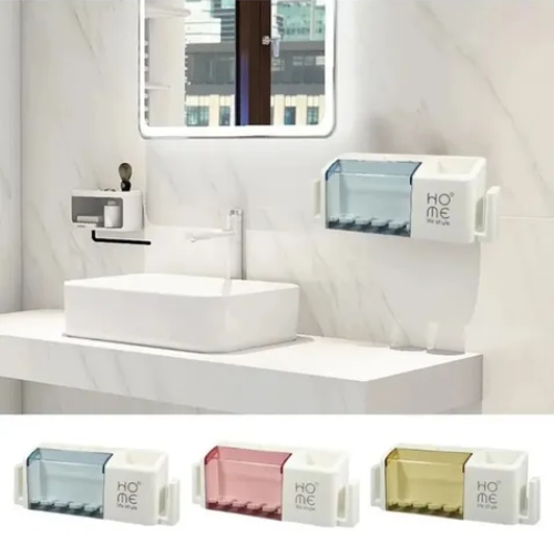 Picture of Wall and Table Pen Holder and Tooth Brush Dispenser - NR Mart-2024 - Multicolor