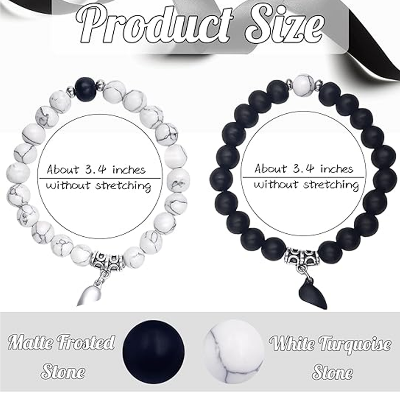 Picture of Heart Magnetic Bracelets for Couples (2 Piece)/ bracelet /Couple Bracelet Astronaut Small Rubber Band to Send Girlfriend Boyfriend Magnet Stone Bell Bracelet Knotted Head Rope - NR Mart-2024 - Multicolor