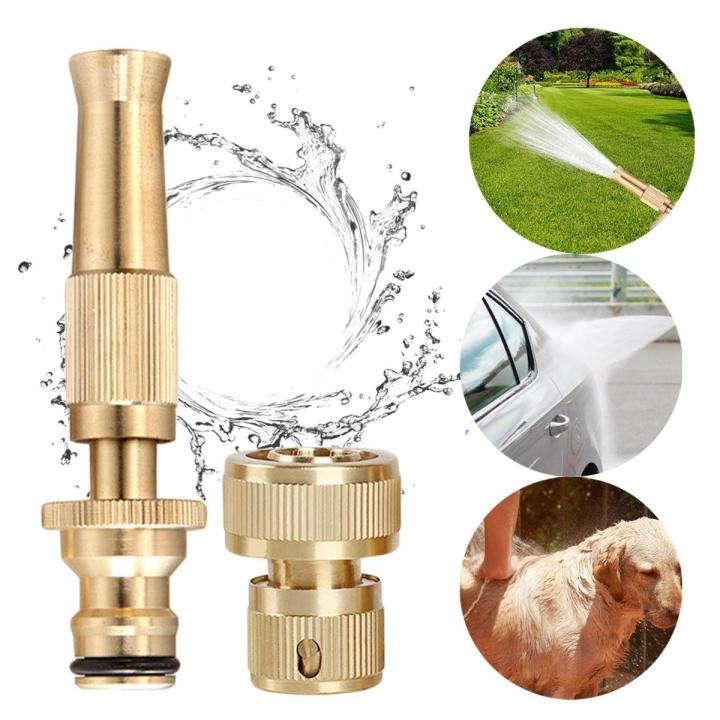 Picture of Brass High Pressure Car Wash Adjustable Straight Handle Hose Nozzle Garden Tool Faucet Home Accessories - NR Mart-2024 - Multicolor