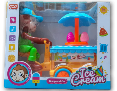 Picture of Ice Cream Cart with Monkey for Kids boy toys, girl toys, birthday gift, Christmas gift, growth, fun, for kids - NR Mart-2024 - Multicolor