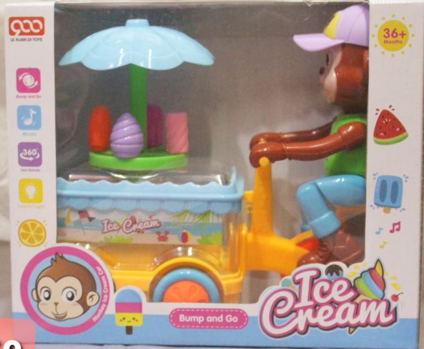 Picture of Ice Cream Cart with Monkey for Kids boy toys, girl toys, birthday gift, Christmas gift, growth, fun, for kids - NR Mart-2024 - Multicolor