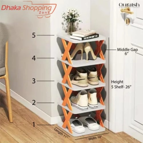 Picture of Multifunctional 5 layer Shoe Organizer Rack-Storage and Organization,Space Saving Shoe Organizer, Stackable Shoe Rack - Shoe Organisers  - NR Mart-2024 - Multicolor