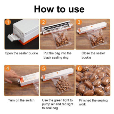 Picture of Freshpack Pro Vacuum Sealer Machine Mini Electric Sealing System with Free 10Pcs Sealed Bag - Small Kitchen Appliance Parts & Accessories - NR Mart-2024 - Multicolor