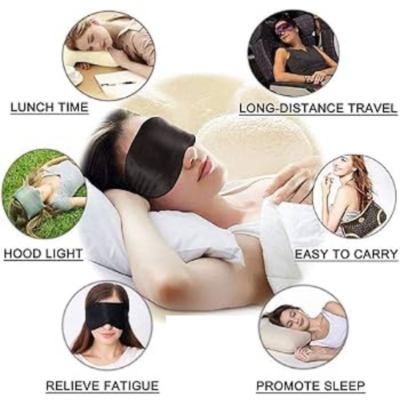 Picture of 3in1 Travel Selection Travel Set - Comfortable Neck Pillow, Eye Shade Mask, Ear Plugs - NR Mart-2024 - Multicolor