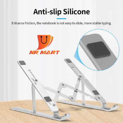 Picture of Aluminum Alloy Adjustable Portable Folding Notebook Stand Foldable Laptop Stand - NR Mart-2024 - Multicolor