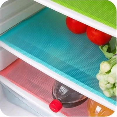 Picture of 4 Pcs Washable Refrigerator Mats, Waterproof Fridge Mats, Drawer Mats by NR Mart-2024 - Multicolor
