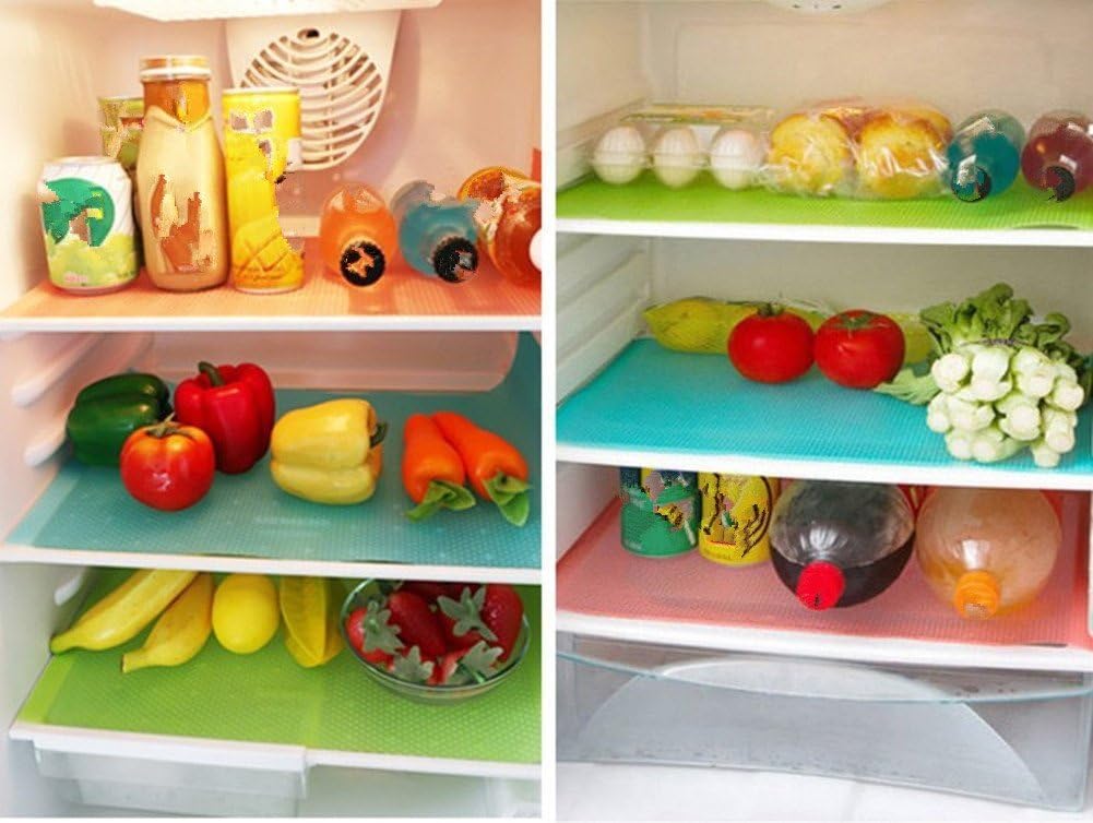 Picture of 4 Pcs Washable Refrigerator Mats, Waterproof Fridge Mats, Drawer Mats by NR Mart-2024 - Multicolor