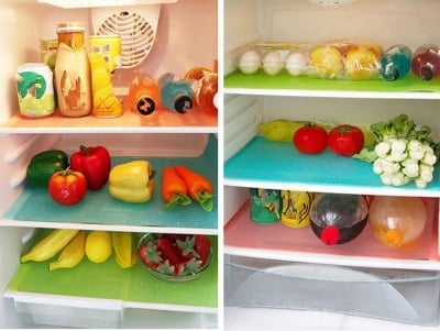 Picture of 4 Pcs Washable Refrigerator Mats, Waterproof Fridge Mats, Drawer Mats by NR Mart-2024 - Multicolor