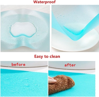 Picture of 4 Pcs Washable Refrigerator Mats, Waterproof Fridge Mats, Drawer Mats by NR Mart-2024 - Multicolor